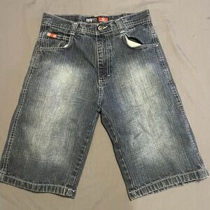 Vintage Southpole Shorts Kids 16 Baggy Denim Jorts Y2K Grunge Red Tab